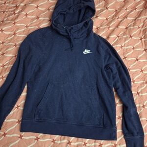 Nike Navy Speckle Hoodie with White Logo